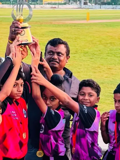 The joy of victory is universal. Here, our young champions from a mixed-gender youth tournament celebrate their win, showcasing the vibrant and encouraging atmosphere we foster for the next generation of cricketers.