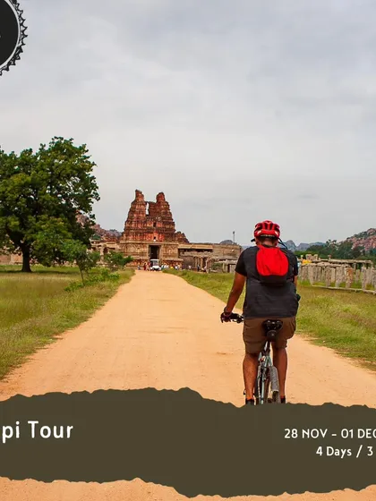 Cycling through history in Hampi is an experience like no other. Our curated routes take you past ancient temples and iconic ruins, allowing you to connect with the incredible heritage of the Vijayanagara Empire from the saddle of your bike.
