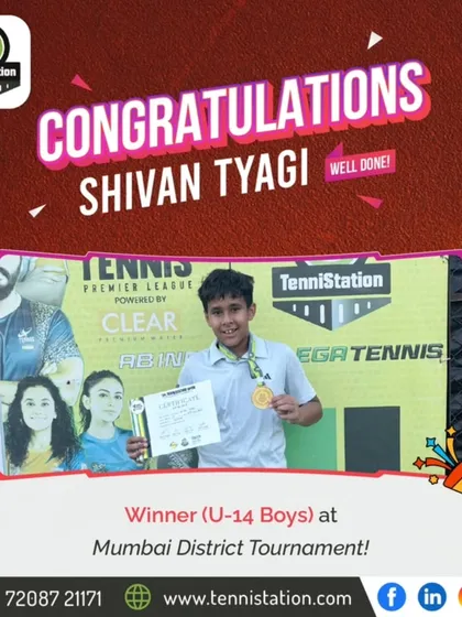 Well done, Shivan Tyagi! Congratulations on becoming the Winner (U-14 Boys) at the Mumbai District Tournament.