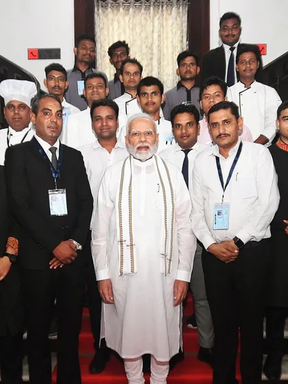 It is an immense honour to be the trusted caterer for the Honourable Prime Minister of India, Shri Narendra Modi. This photograph with our team is a testament to the standards of excellence and reliability we bring to every event we undertake.