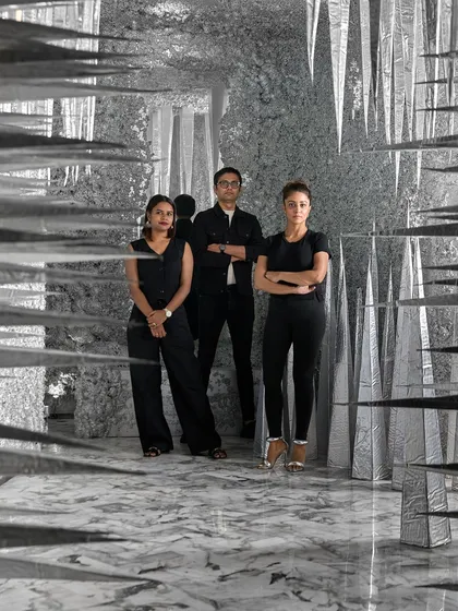 Our team inside the 'Palate Cleanser' installation. This project was a collaborative effort, bringing together artistic vision and technical execution to create a space that is both a passage and a destination in itself.