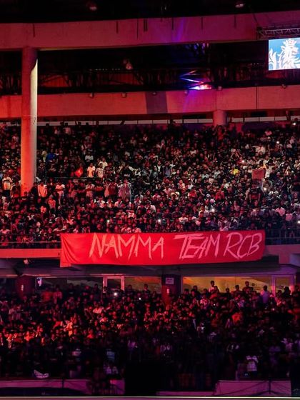 The passionate fans of 'Namma Team RCB' fill the stands during the Unbox event. Creating an electric atmosphere through fan engagement and entertainment is a core part of our event management service.