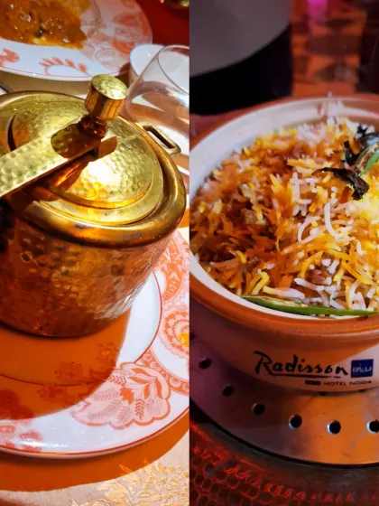 The biryani served in a traditional handi at Made In India. The presentation is as impressive as the taste.