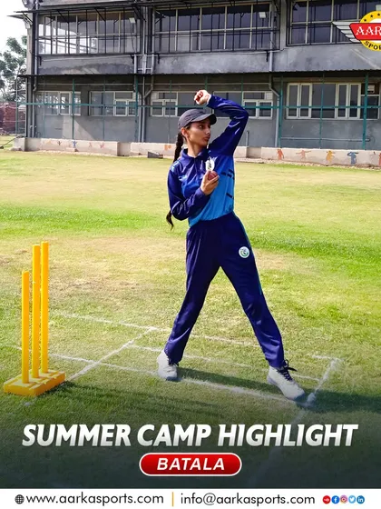 A highlight from our Batala summer camp, where a young female bowler is honing her skills. Our camps are designed to provide focused training in a fun environment.