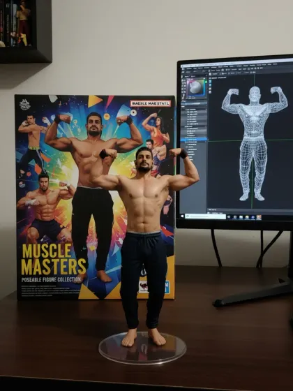 This poseable figure shows the kind of classic, shirtless bodybuilding physique that inspires my training. It's about achieving that V-taper and full muscle bellies.