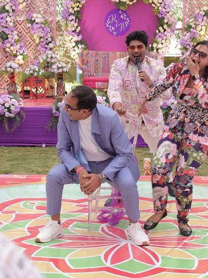 A fun game in progress at Rahil and Neha's Haldi. I love organizing activities that get guests out of their seats and participating in the fun.