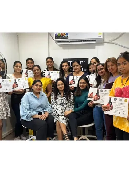 This is what success looks like. A group of our recent graduates from the Advanced Nail Masterclass, holding their certificates and ready to take on the professional world. I'm so proud of every single one of them.