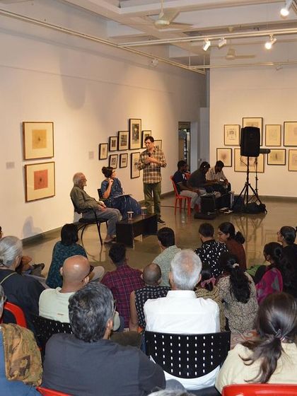 A question and answer session during the artist talk.