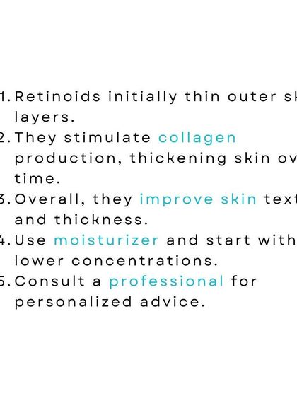 A quick skincare tip on using retinoids. They help stimulate collagen and improve skin texture, but it's important to start slow and consult a professional.