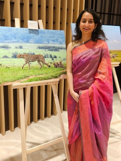 A member of the Sublime Galleria team at the 'Nature's Splendour' exhibition.