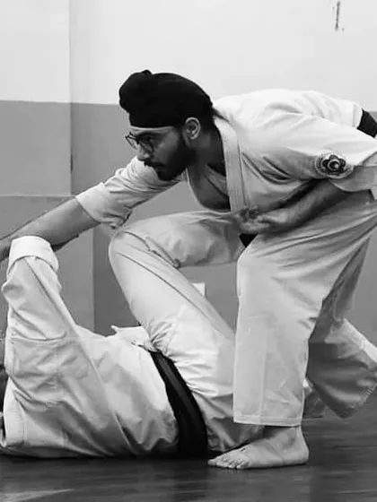Kumite, or sparring, is where we apply our techniques in a dynamic setting. It teaches timing, distance, and control, reminding us that even when we fall, we must choose to get back up.