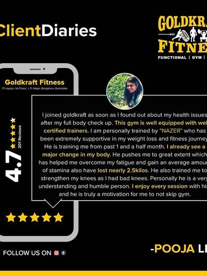 Pooja's journey of overcoming fatigue and losing 2.5 kilos with her trainer Nazer is truly inspiring. We focus on building stamina and strengthening the body, even for those with challenges like bad knees.
