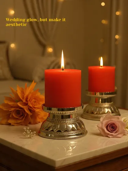 Wedding glow, but make it aesthetic. These intricately designed silver-plated candle holders are perfect for adding a touch of traditional elegance to your tablescapes.