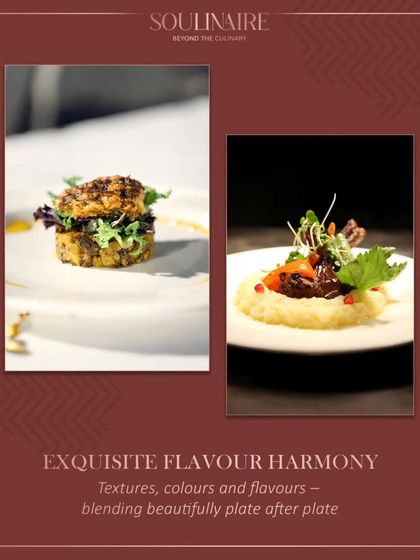 A collage celebrating exquisite flavour harmony, where textures, colours, and flavours blend beautifully plate after plate.