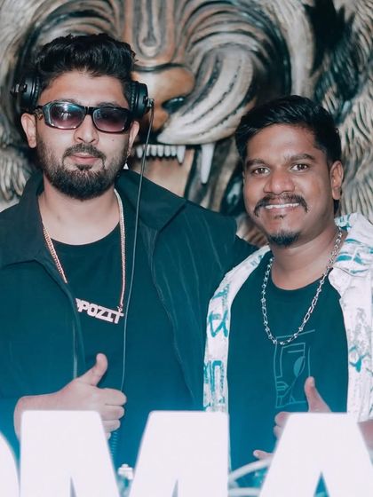 A thumbs-up with a friend at Badmaash. Saturday nights are for the crew.