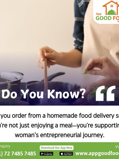 Did you know? When you order from a homemade food delivery service, you're supporting a woman's entrepreneurial journey. We are proud to empower home chefs.