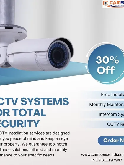 I offer complete CCTV systems designed for total security and your peace of mind. This includes professional installation, monthly maintenance checks, and repair services. As you can see, I often run special offers, like this 30% discount, to make securing your property more affordable.