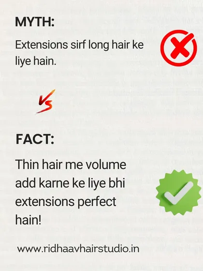 Myth: Extensions are only for long hair. Fact: Extensions are perfect for adding volume to thin hair, regardless of its length.