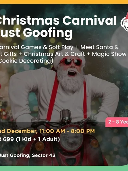 A Christmas Carnival at Just Goofing, featuring carnival games, a magic show, and cookie decorating. A perfect mix of play and creativity.
