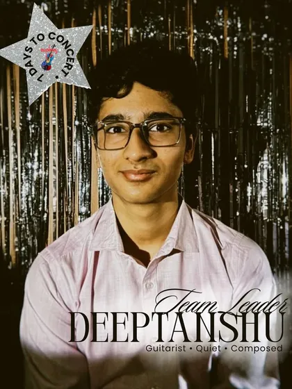 Deeptanshu is a quiet and composed guitarist and Team Leader. His understated, clean playing provides a solid, grounding foundation for his band.