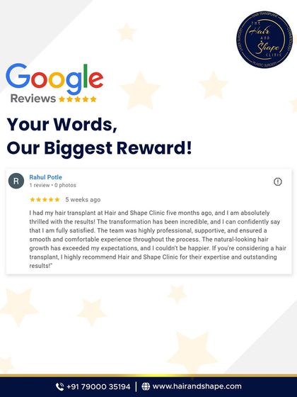 "The transformation has been incredible... The natural-looking hair growth has exceeded my expectations, and I couldn't be happier."