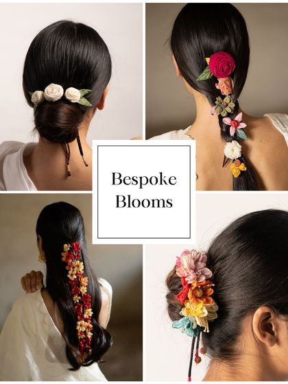 Bridal Hair Trend: Bespoke Blooms. Move beyond the simple gajra with custom floral arrangements woven into your hair. These can be fresh or high-quality artificial flowers.