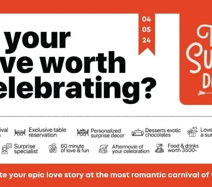 Is your love worth celebrating? Our SuperDate event includes everything from carnival vibes and personalized decor to a surprise specialist and an aftermovie of your celebration.