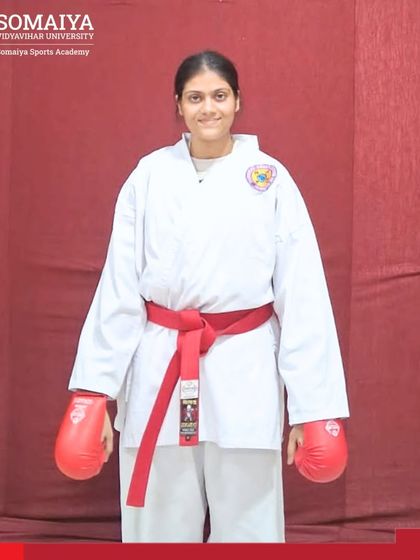 Shweta Gupta of S K Somaiya Vinay Mandir Junior College in her karate gi. She has won medals at the district and division levels in DSO tournaments.
