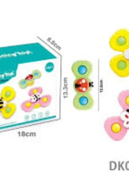 These insect themed spinning toys are great for toddlers and younger children. The set includes butterfly, bee, and ladybug designs that are colorful and easy for little hands to spin.