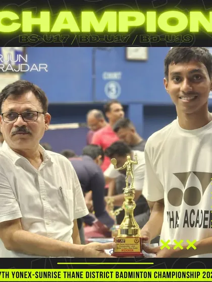 Arjun Birajdar, who won a triple crown at the district championships, including the Boys Singles U-17 title.