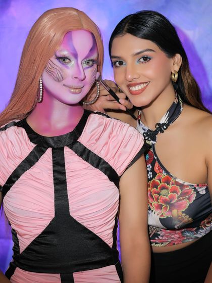 A glimpse into our face painting and intro to SFX class. Here, a student learns to create a character look using different colors and textures.