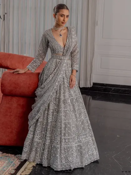 Meraj Couture - Luxury Occasion Wear Gilded & Golden Lehengas photo 24