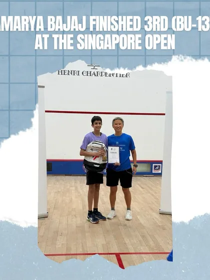 Another international achievement for the academy. Amarya Bajaj secures 3rd place at the Singapore Open, gaining valuable experience on the global stage.