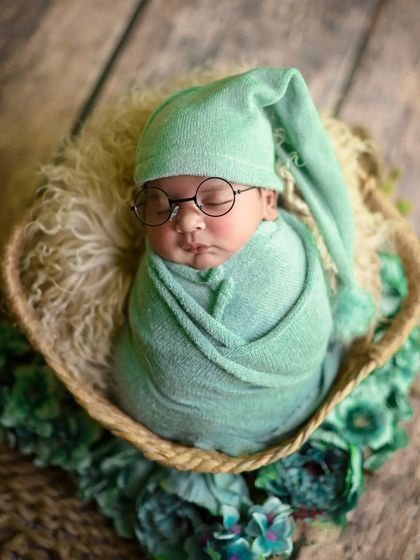 Adding a playful touch with tiny glasses to this green-themed setup.