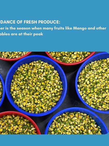 Summer is when fruits like mangoes are at their peak. We take advantage of this abundance of fresh produce to create our delicious seasonal pickles.