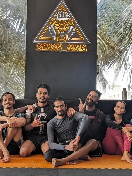 The spirit is high at Reign MMA. A candid shot of some of our members relaxing after a tough grappling session.