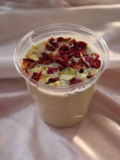 A Thandai mousse cup, a refreshing and festive treat to celebrate the festival of colors.