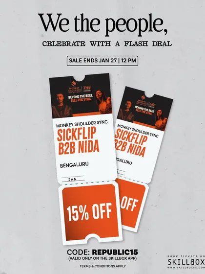 A Republic Day flash sale announcement for the Monkey Shoulder Sync B2B event.