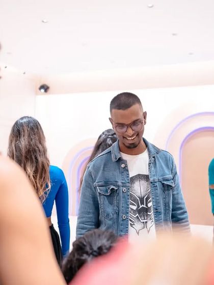 A smile captured between takes. The joy of teaching and seeing students grow is immense.