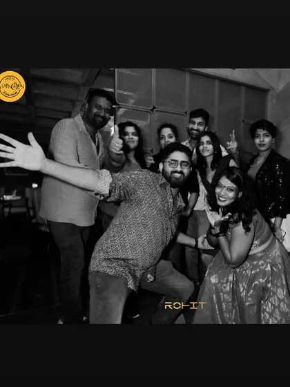 A fun black and white group photo from my gig at Watsons, Kochi.