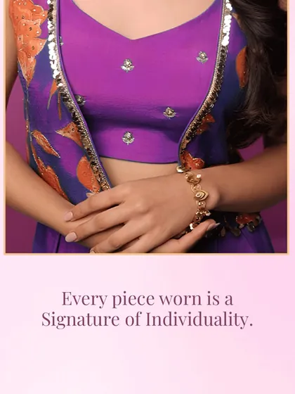 No two stories are the same. This matte gold bracelet is crafted to be as distinctive as the one who wears it, with every curve and detail serving as a signature of individuality.