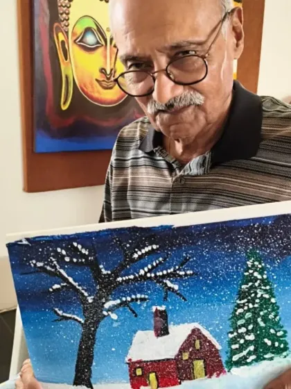 It is truly never too late to discover a new passion. This wonderful gentleman is one of my senior students, finding joy and peace in his art. My classes for adults and seniors are designed for beginners, moving at your `apna` (own) pace.