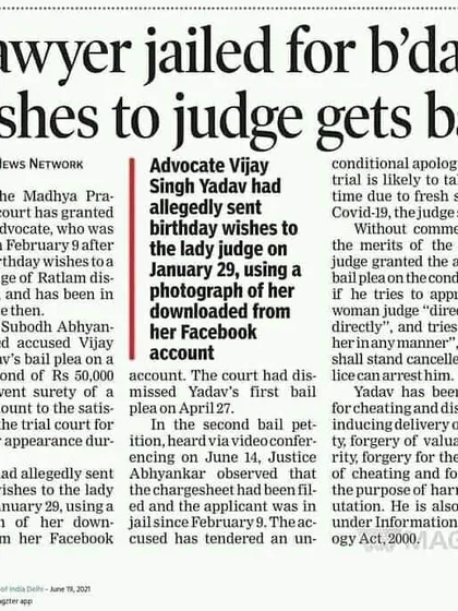 This news clipping is a cautionary tale about the intersection of personal communication and professional conduct, highlighting important legal boundaries.