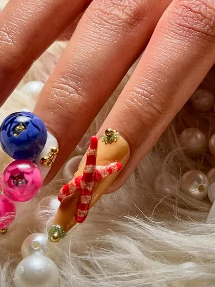 This view highlights the intricate details of each nail, telling a story through art.