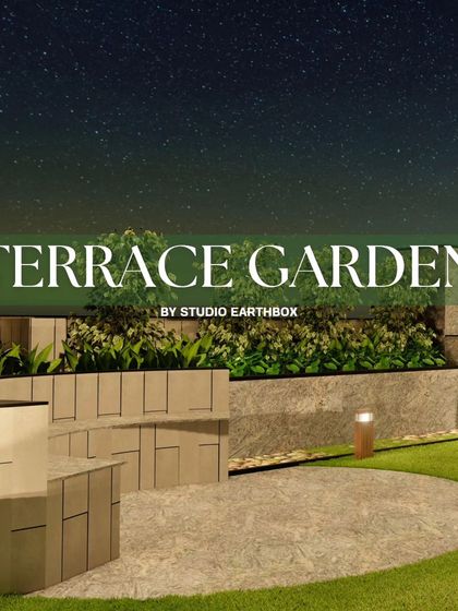 A night view render of a terrace garden concept. This image highlights our focus on creating ambiance with lighting, showcasing how multi-level planters and pathways can be accentuated after dark.
