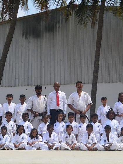 A group photo from the belt grading exam at our Gurkul Academy and ESI School dojo. It is great to see the family growing.