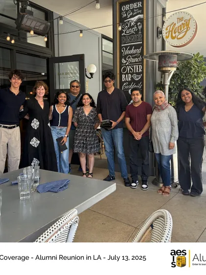 The AES community is a global family. This group photo from our alumni reunion in Los Angeles shows how our graduates stay connected, supporting each other and sharing memories long after they have left our campus.