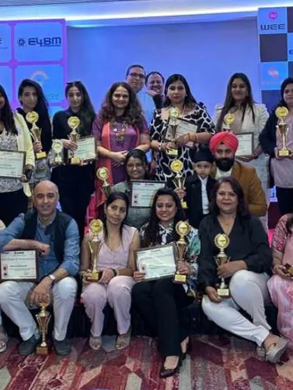 A group photo with fellow award winners. It's inspiring to be part of a community of such talented and hardworking entrepreneurs.