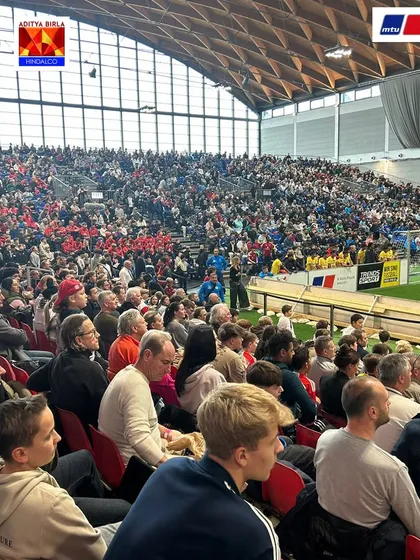 The packed stands at the MTU Cup in Germany. Our players get to experience the pressure and excitement of playing in front of large, passionate crowds.