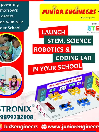 We partner with schools to bring future-ready learning to the classroom. This poster outlines our proposal to launch a complete STEM, science, robotics, and coding lab on your campus. Our program is fully aligned with the National Education Policy (NEP) and includes curriculum, materials, and teacher training, making it a hassle-free solution for schools.